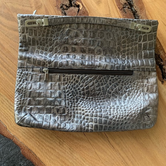 Croc effect Genuine Leather handbag/clutch - Picture 3 of 5